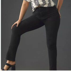 Paige Denim Jeans Sarah Slim High Rise Flattering Slim Leg Black Willow Wash